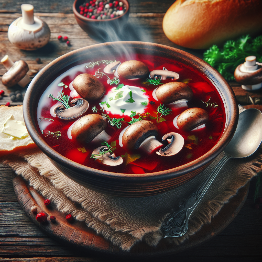 Nationalgericht Russland: Bortsch mit Pilzen (Rezept)