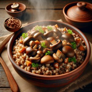 Nationalgericht Russland: #Grechka s Gribami# (Rezept)