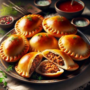 Nationalgericht Russland: #Pirozhki mit Hackfleisch# (Rezept)