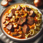 Nationalgericht Russland: #Rindergulasch Stroganoff# (Rezept)