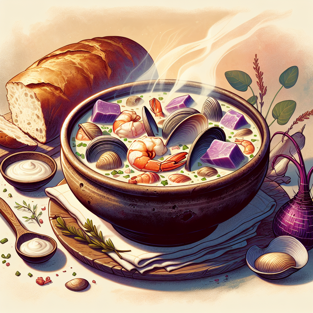 Nationalgericht Salomonen: Seafood Chowder with Taro (Rezept)