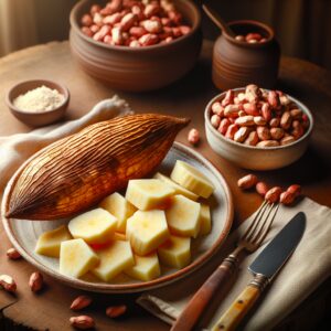 Nationalgericht Sambia: #Boiled Cassava with Groundnuts# (Rezept)