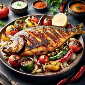 Nationalgericht Saudi-Arabien: #Samak Mashwi (Gegrillter Fisch)# (Rezept)