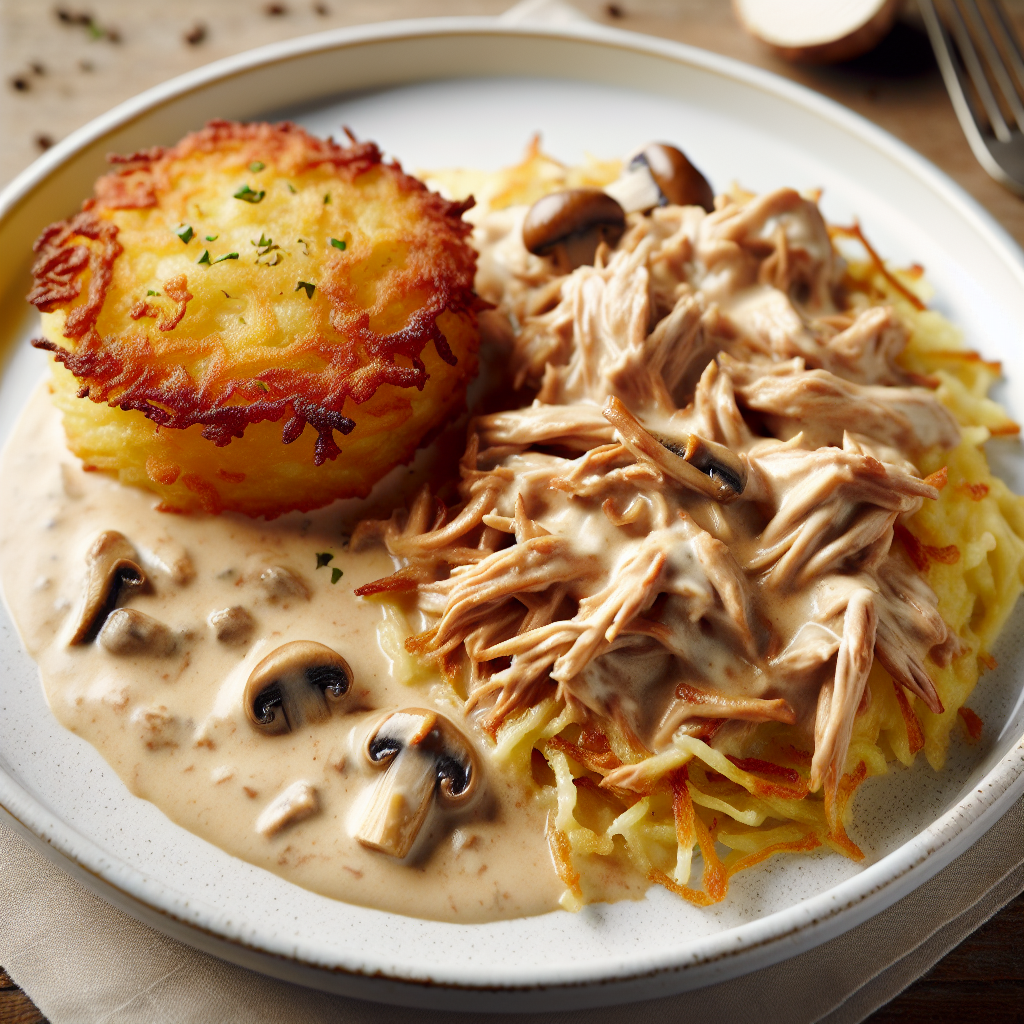 Nationalgericht Schweiz: Rahmgeschnetzeltes mit Rösti (Rezept)