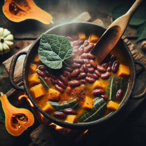 Nationalgericht Simbabwe: #Bean and Pumpkin Leaf Stew# (Rezept)