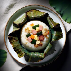 Nationalgericht Singapur: #Dim Sum Lotus Leaf Rice# (Rezept)