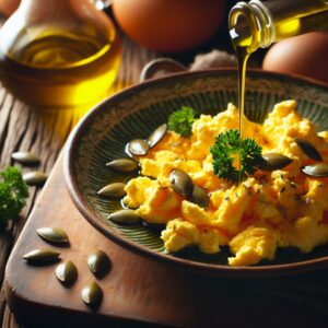 Nationalgericht Österreich: #Eierspeise mit Kernöl# (Rezept)