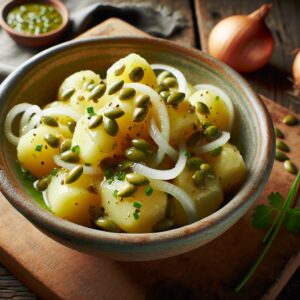 Nationalgericht Österreich: #Erdäpfelsalat mit Kernöl# (Rezept)
