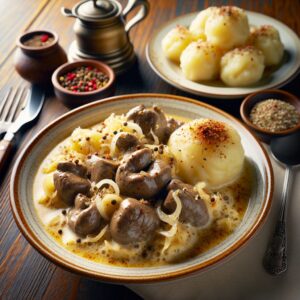 Nationalgericht Österreich: #Kalbsbeuschel mit Serviettenknödel# (Rezept)