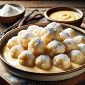 Nationalgericht Österreich: #Schneenockerl mit Vanillesauce# (Rezept)