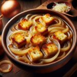 Nationalgericht Österreich: #Zwiebelsuppe mit Käsecroutons# (Rezept)