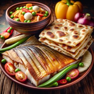 Nationalgericht Suriname: #Bakkeljauw met Roti# (Rezept)