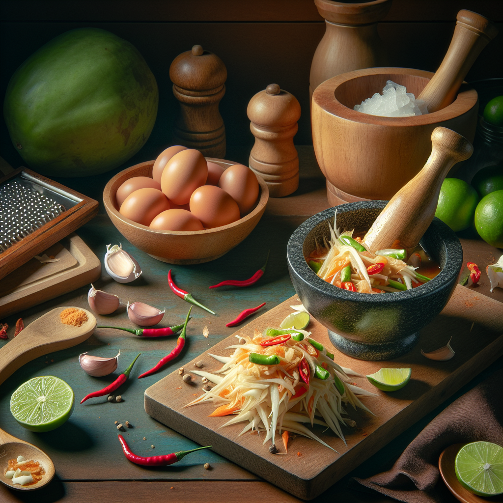 Nationalgericht Thailand: Som Tam Kai Kem (Rezept)