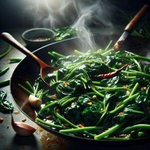 Nationalgericht Thailand: #Stir-Fried Morning Glory# (Rezept)