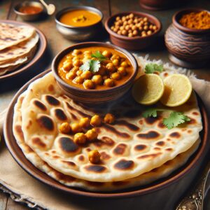 Nationalgericht Trinidad und Tobago: #Roti mit Curry-Kichererbsen# (Rezept)
