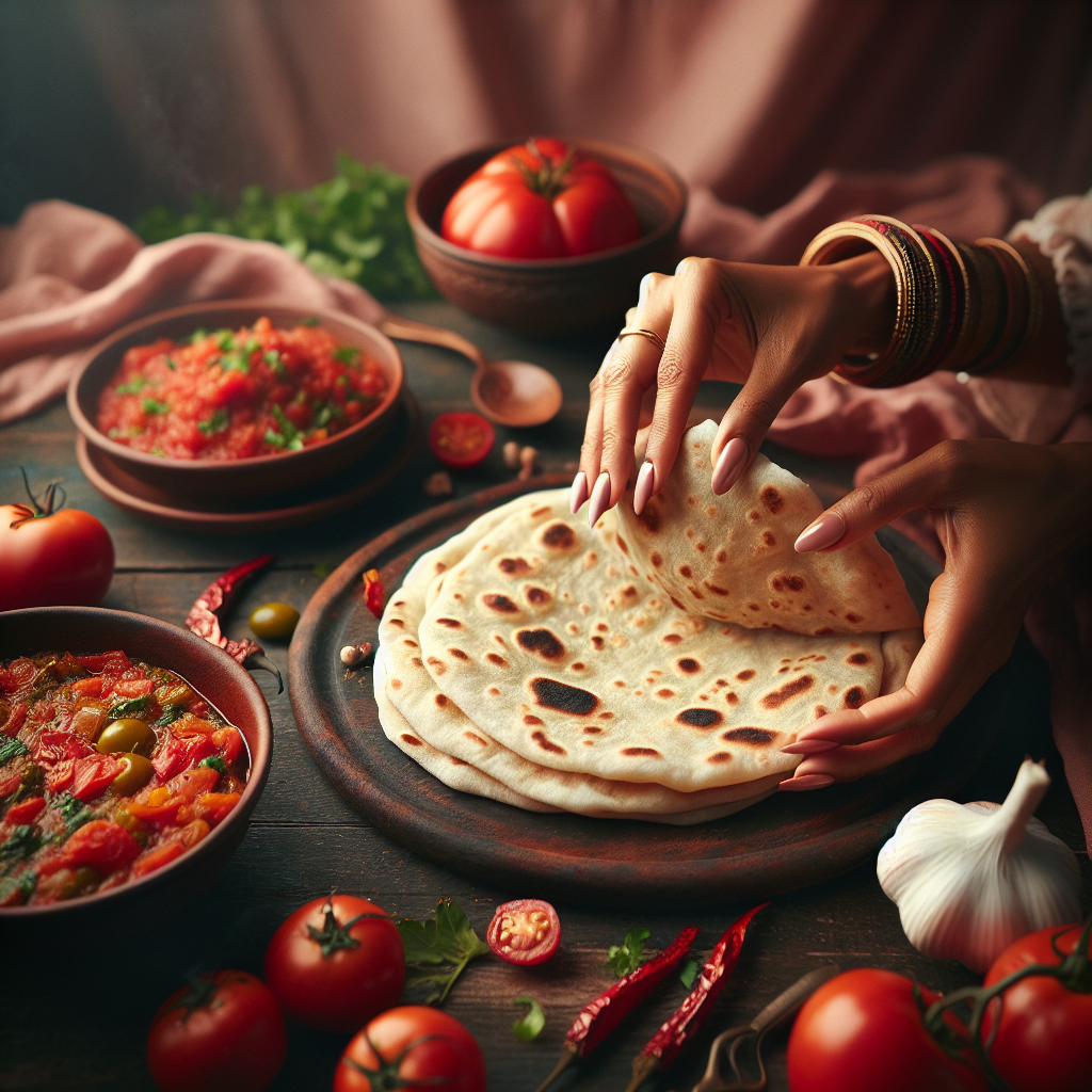 Nationalgericht Trinidad und Tobago: Sada Roti with Tomato Choka (Rezept)