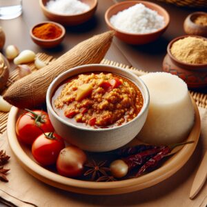 Nationalgericht Tschad: #Garri mit Sauce# (Rezept)