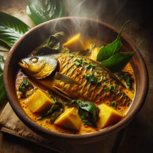 Nationalgericht Tuvalu: #Fish and Taro Leaf Curry# (Rezept)