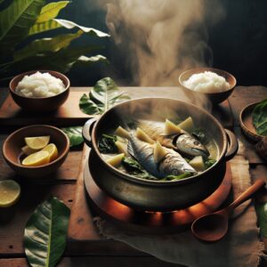 Nationalgericht Tuvalu: #Fish and Taro Leaf Stew# (Rezept)