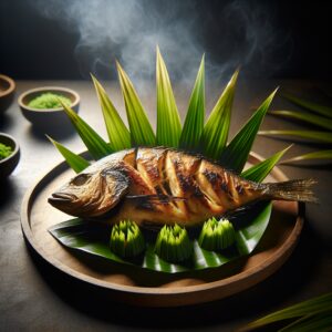 Nationalgericht Tuvalu: #Gegrillter Fisch mit Pandan-Blättern# (Rezept)