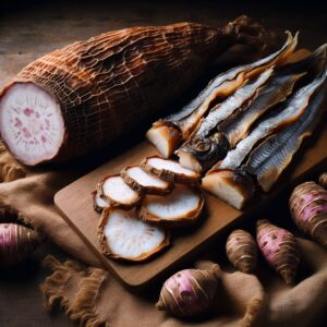 Nationalgericht Tuvalu: #Getrockneter Fisch mit Taro# (Rezept)