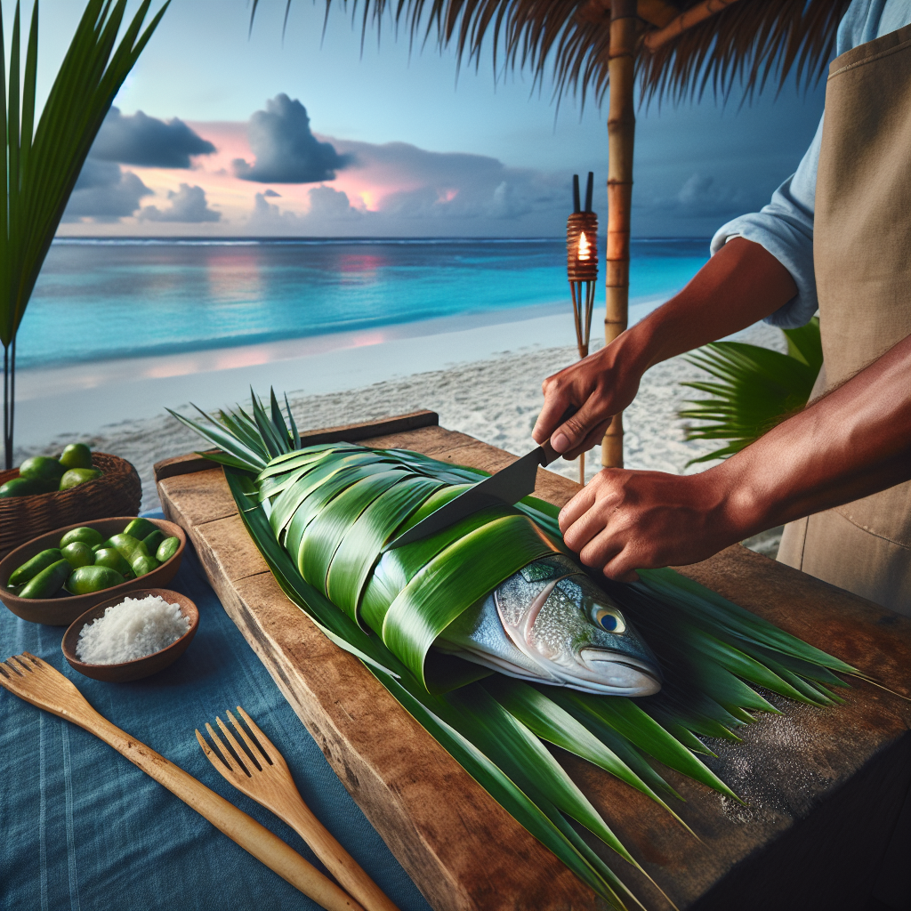 Nationalgericht Tuvalu: Pandanusblatt-Fischpäckchen (Rezept)