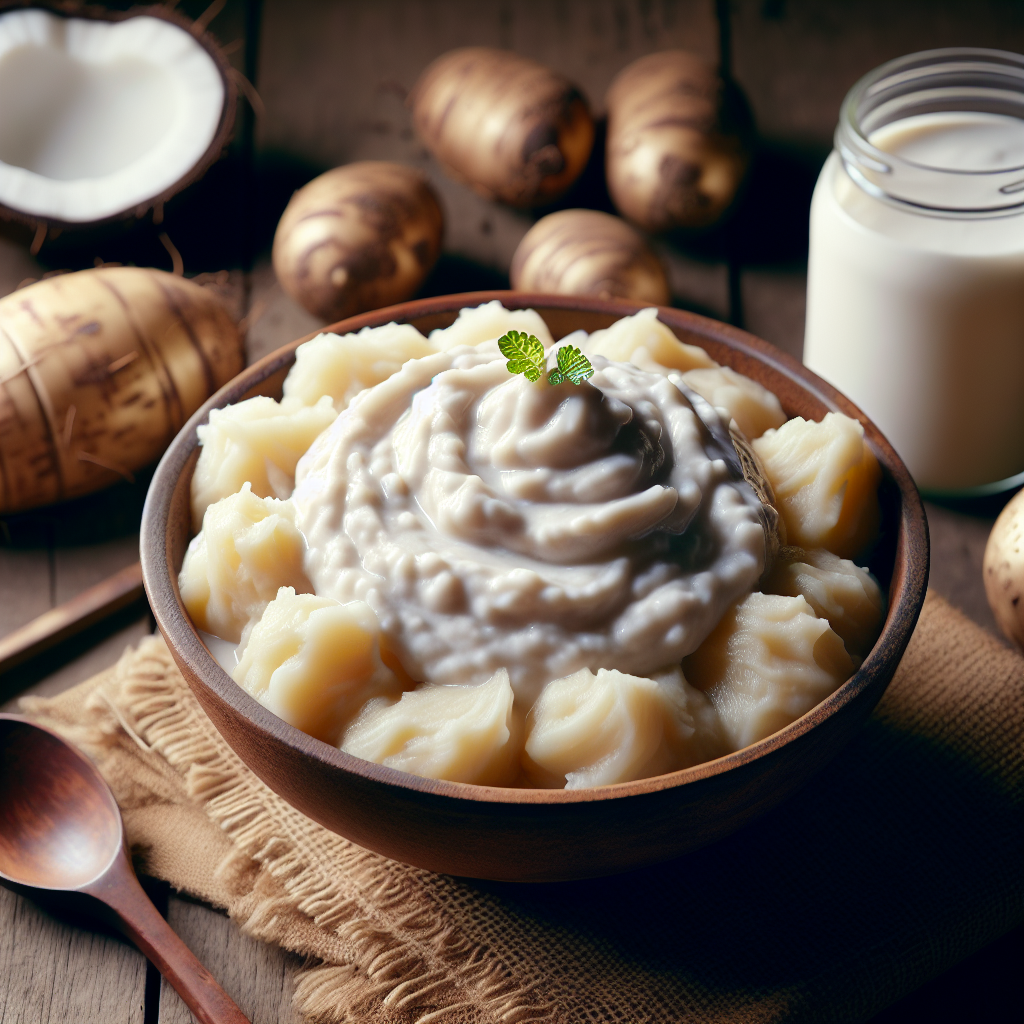 Nationalgericht Tuvalu: Pounded Taro with Coconut Cream (Rezept)
