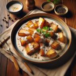 Nationalgericht Tuvalu: #Roasted Taro with Coconut Sauce# (Rezept)