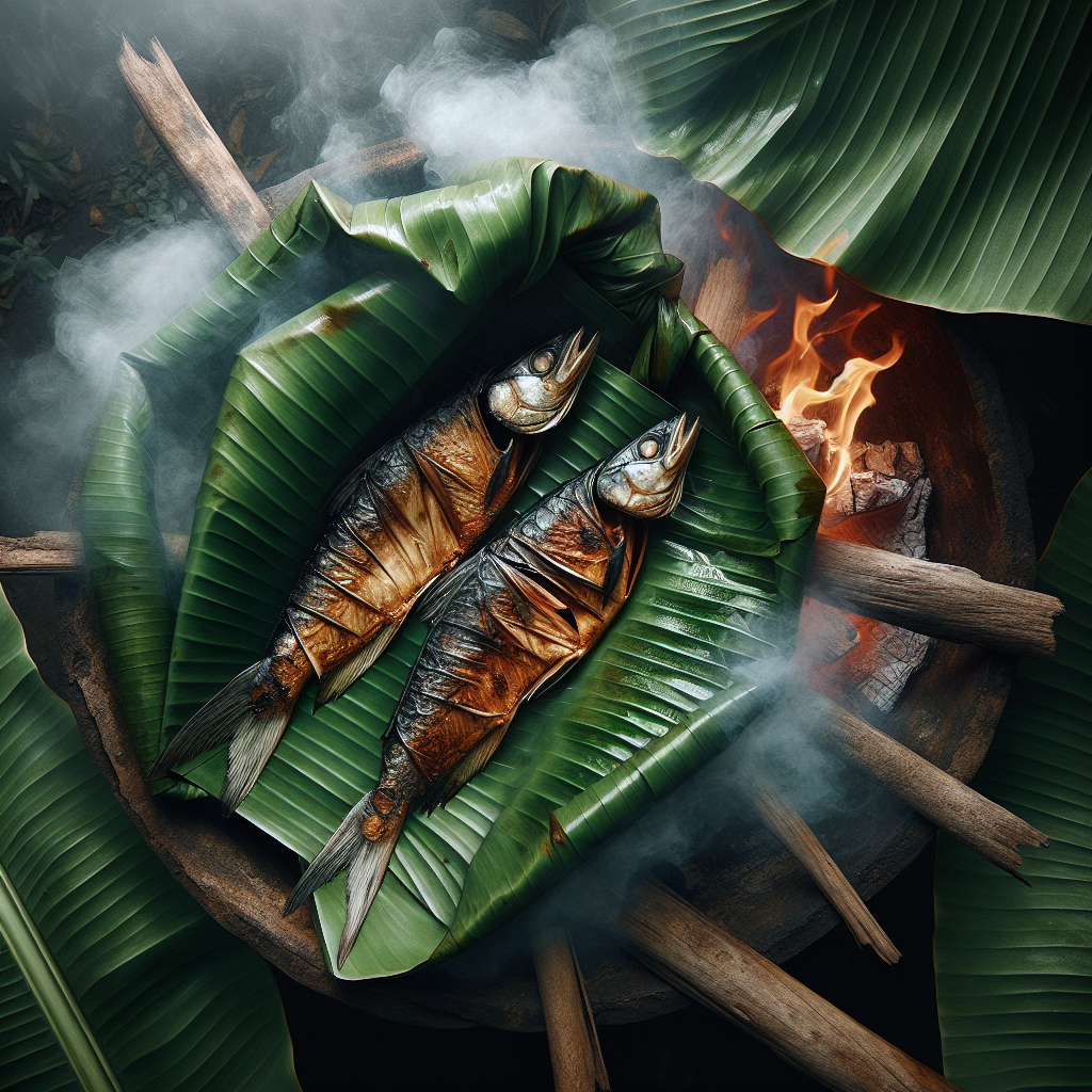 Nationalgericht Tuvalu: Smoked Fish in Banana Leaves (Rezept)