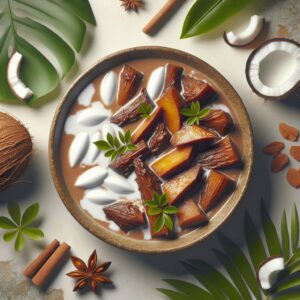 Nationalgericht Tuvalu: #Stewed Pulaka with Coconut# (Rezept)