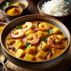 Nationalgericht Tuvalu: #Taro and Prawn Curry# (Rezept)