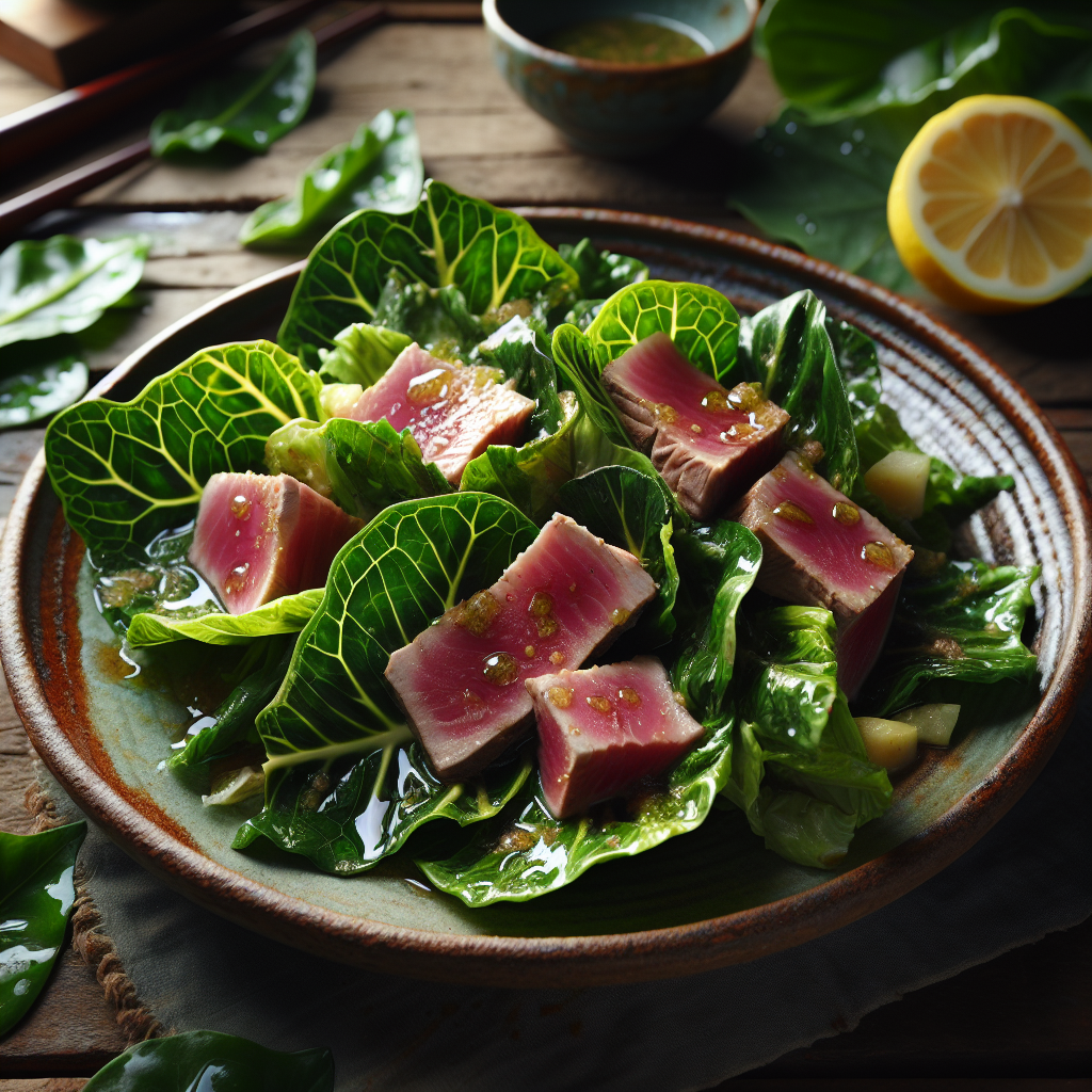 Nationalgericht Tuvalu: Taro Leaf and Tuna Salad (Rezept)