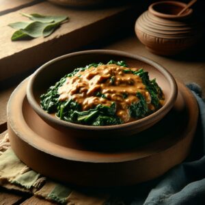 Nationalgericht Uganda: #Nakati mit Erdnusssauce# (Rezept)