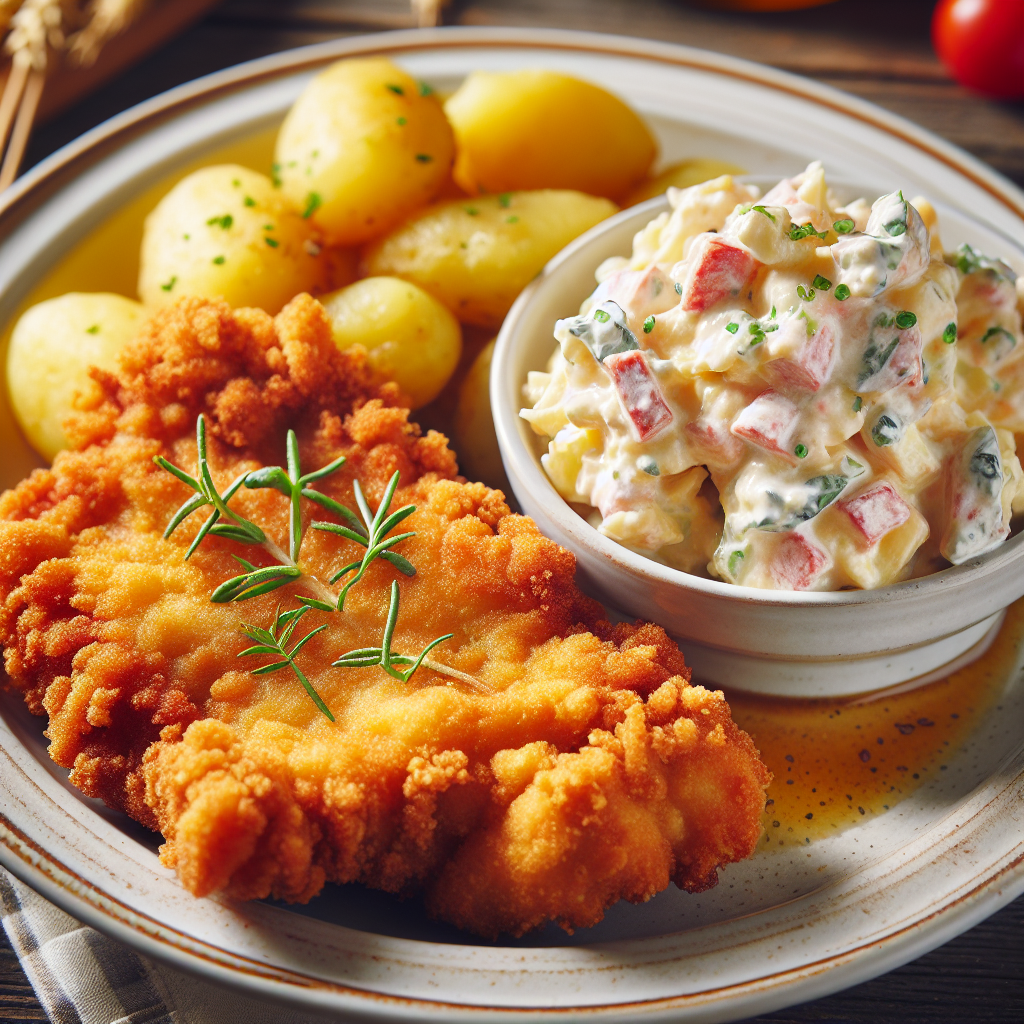 Nationalgericht Ungarn: Rántott hús mit Kartoffelsalat (Rezept)