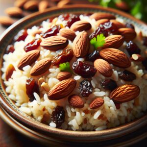 Nationalgericht Uruguay: #Arroz con Pasas y Almendras# (Rezept)