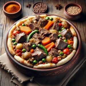 Nationalgericht Vereinigte Arabische Emirate: #Thareed Lahem# (Rezept)