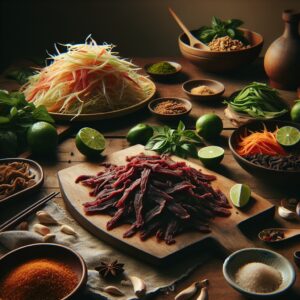 Nationalgericht Vietnam: #Goi Du Du Bo Kho# (Rezept)
