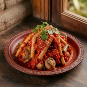 Nationalgericht Bhutan Bja Sha Maroo (Rezept)