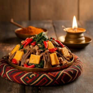 Nationalgericht Bhutan Yaksha Shakam (Rezept)