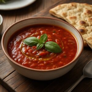 Nationalgericht Ägypten: Tomatensuppe mit Basilikum (Rezept)