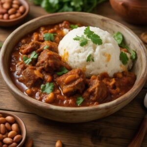 Nationalgericht Mali: Fufu mit Erdnusssoße (Rezept)