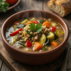 Nationalgericht Mazedonien: Gemüsesuppe mit Quinoa (Rezept)