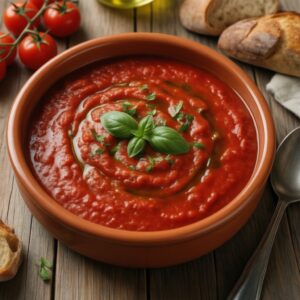 Nationalgericht Spanien: Tomaten-Basilikum-Suppe (Rezept)