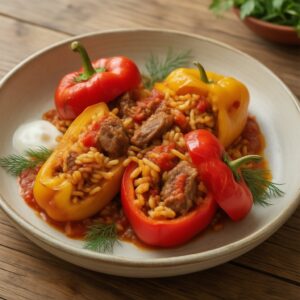Nationalgericht Usbekistan: Gefüllte Paprika mit Reis (Rezept) Nationalgericht Usbekistan: Gefüllte Paprika mit Reis (Rezept)