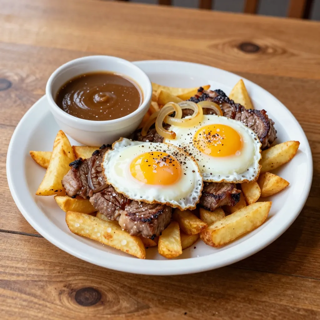 Nationalgericht Chile: Bistec a lo Pobre (Rezept)