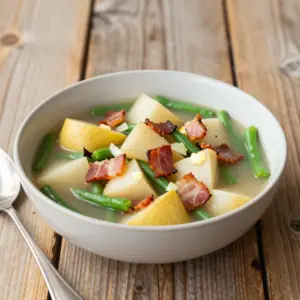 Nationalgericht Deutschland: Norddeutscher Birnen, Bohnen und Speck Eintopf (Rezept)