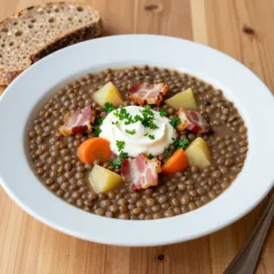 Nationalgericht Deutschland: Süßsaure schlesische Linsensuppe (Rezept)