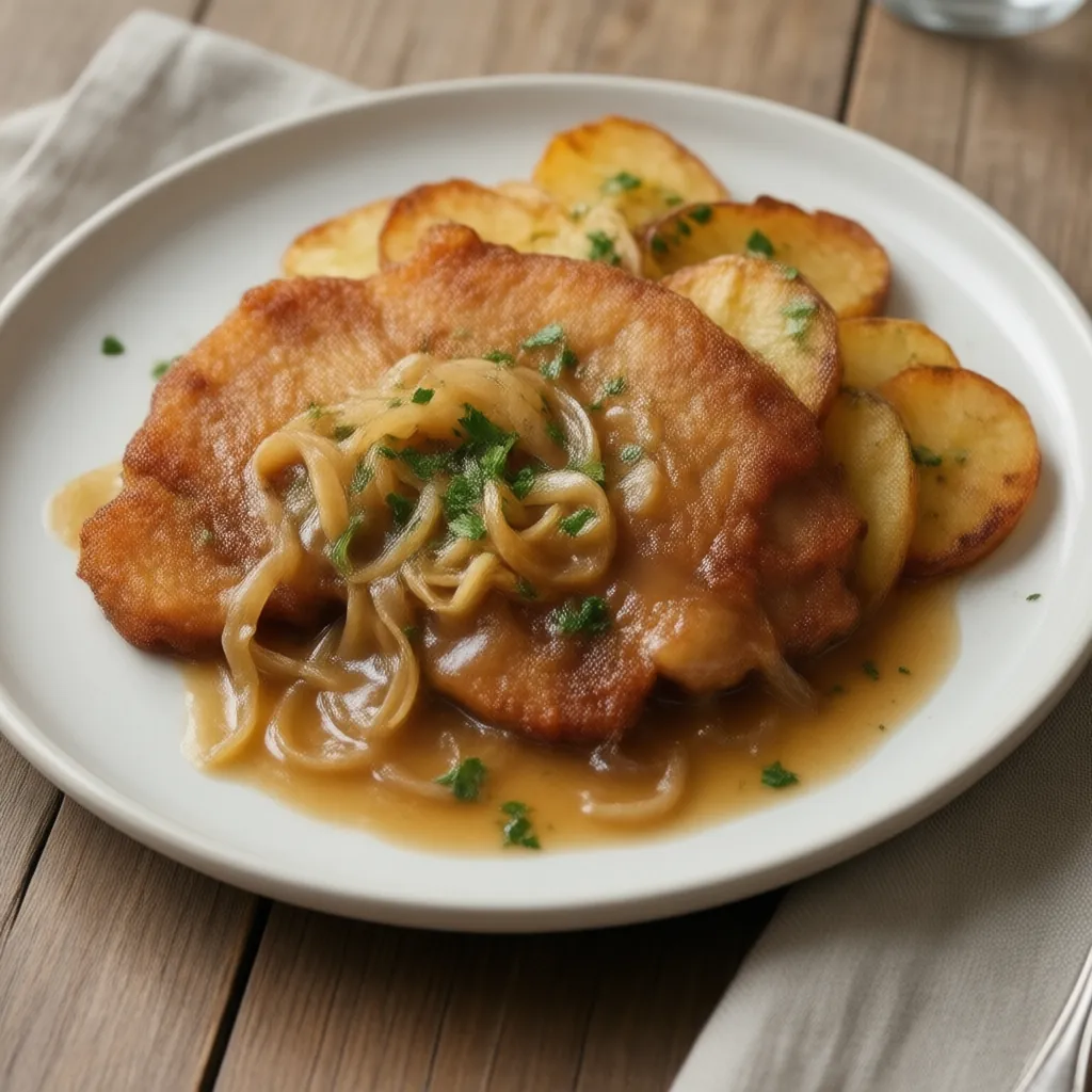 Nationalgericht Deutschland: Zwiebelschnitzel (Rezept)