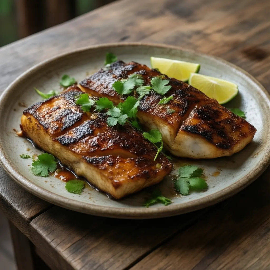 Fiji: Fijian BBQ Fish. 300mm Foto
