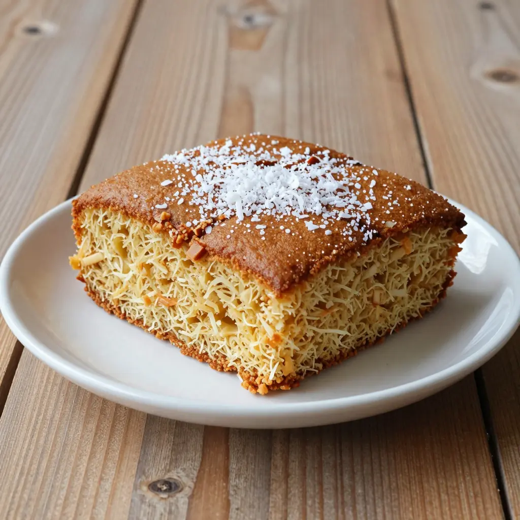 Nationalgericht Fiji: Roasted Coconut and Cassava Cake (Rezept)